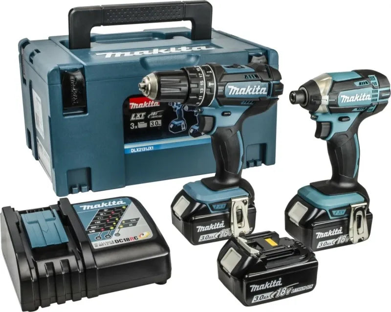 Makita DLX2131JX1 18V Li-Ion accu klopboor- /schroefmachine (DHP482) & slagschroevendraaier (DTD152) combiset (3x 3.0Ah accu) in Mbox
