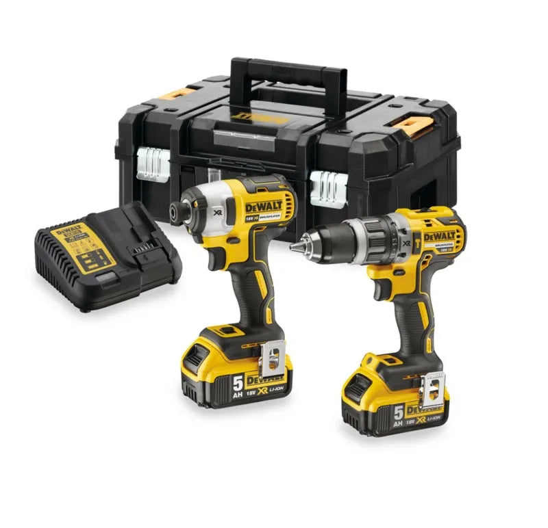 DeWALT DCK266P2T 18V Li-ion XR accu klopboor-/schroefmachine (DCD796) & accu slagschroevendraaier (DCF887) combiset (2 x 5.0Ah) in TSTAK - koolborstelloos